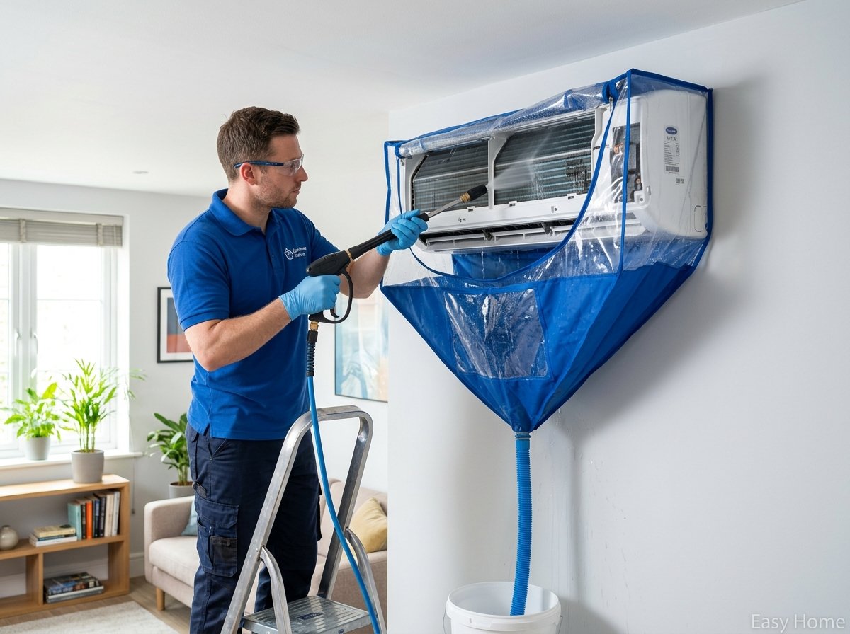 غسيل وتنظيف عميق لفلاتر وشرائح المكيف بضغط المياه مع جراب الحماية - Easy Home
